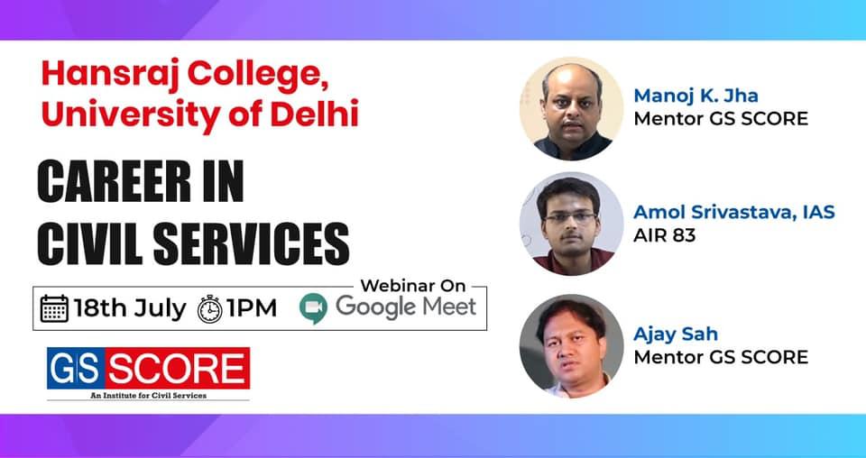 Webinar at Hansraj College, University of Delhi