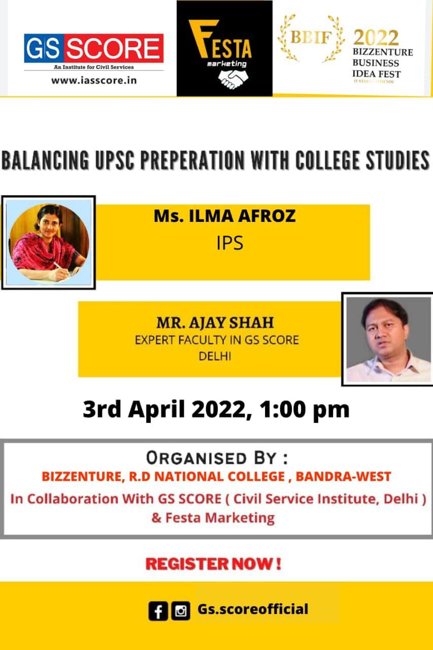 Webinar at R D National College, Mumbai