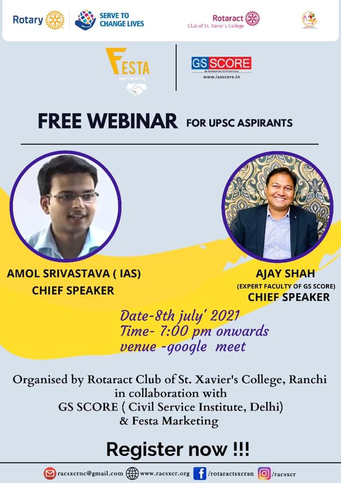 Webinar at St. Xavier’s College, Ranchi, Jharkhand